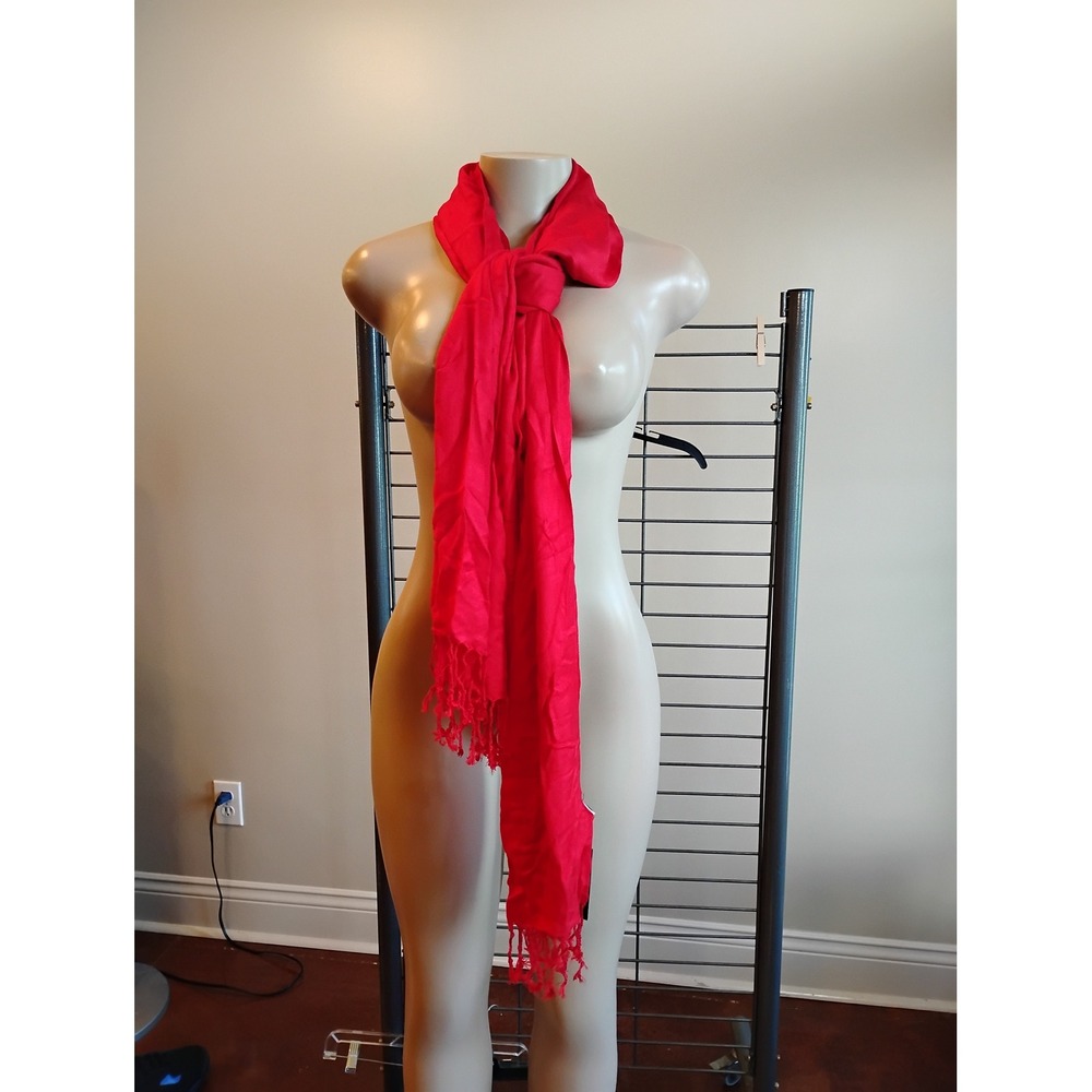 Apt. 9 Red Robin Lightweight Rayon Scarf with Fringe Trim 1192286 OS